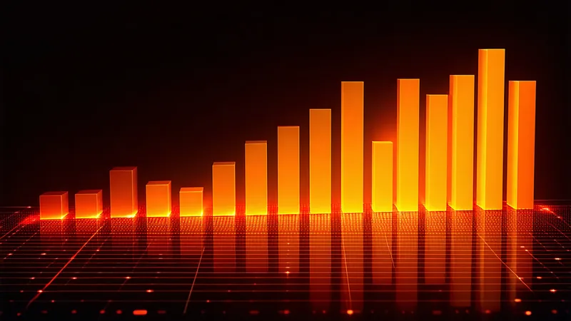 Abstract data bars and financial chart visualization — creator sponsorship rate analytics concept